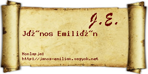 János Emilián névjegykártya